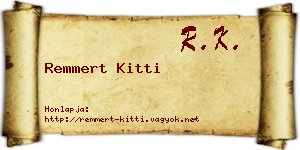 Remmert Kitti névjegykártya